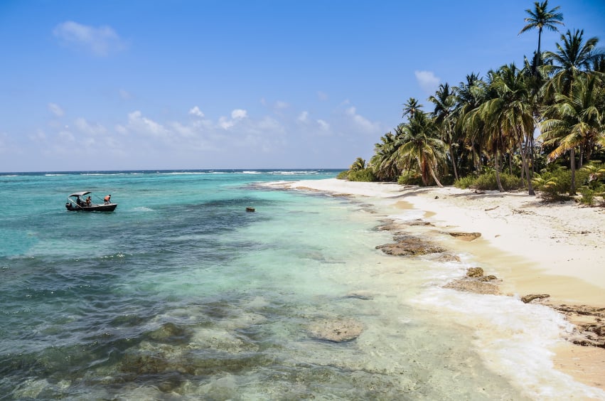 Playa de la Isla de San Andrés en Colombia